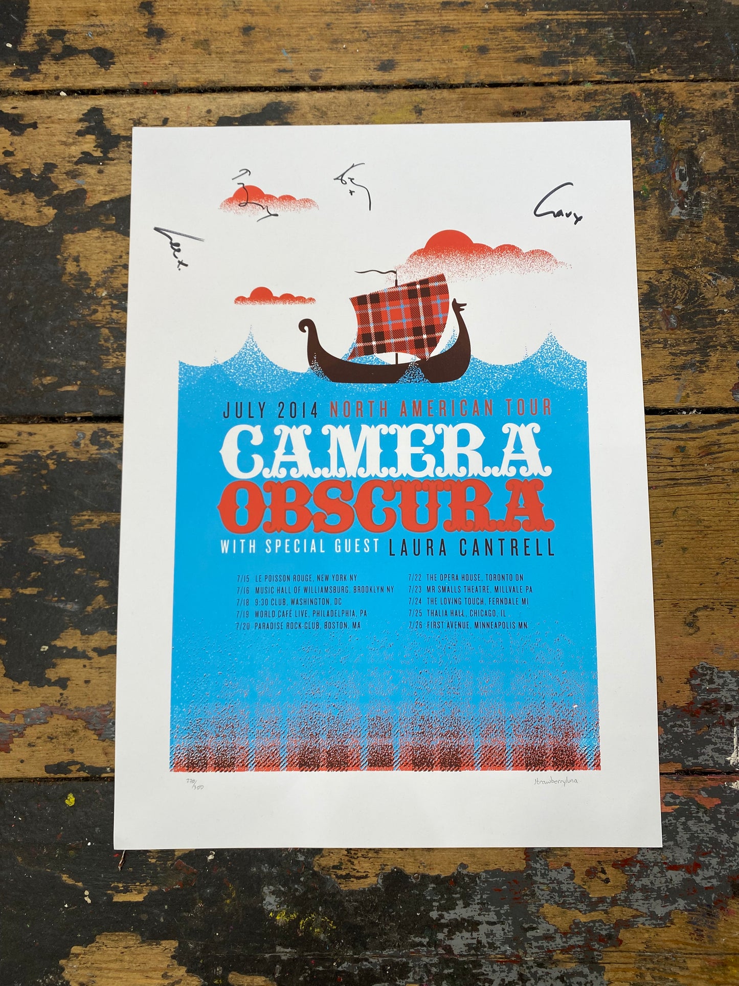 North American Tour Screen Printed poster.